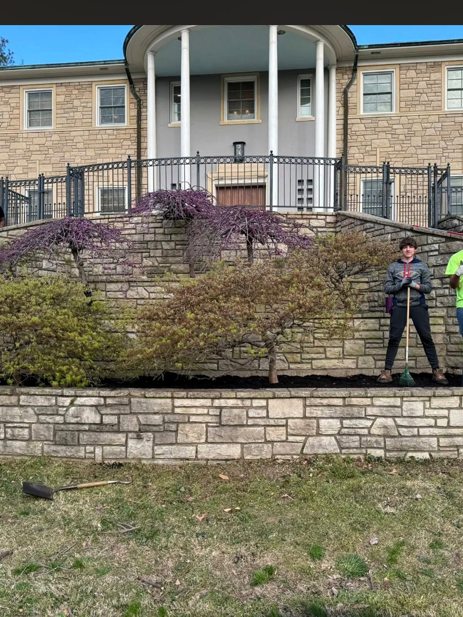 Terraced stone walls, overgrown to trimmed &mdash; after